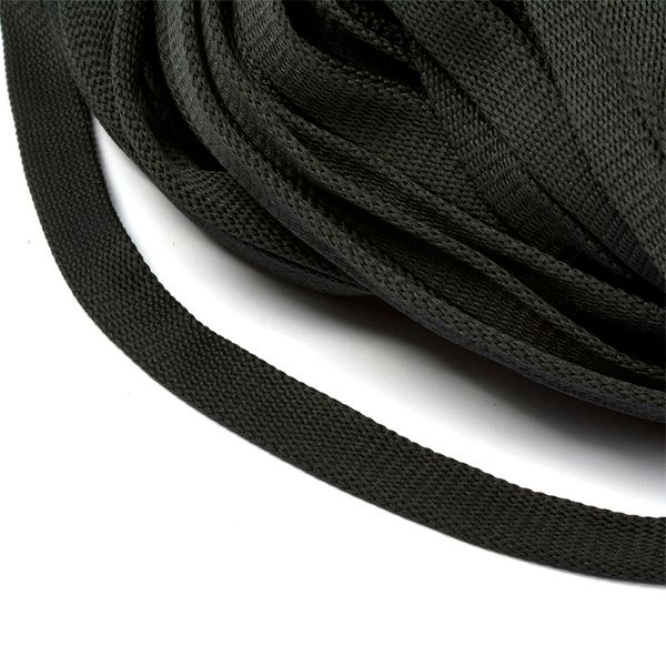 Шнур полиэфир плоский ⌀12.0-15.0 мм / 50 метров, 06с2341 черный