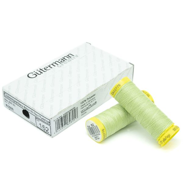 Нитки отделочные Gutermann Deco Stitch 70, 70м, 152 бл.салатовый, 5 катушек