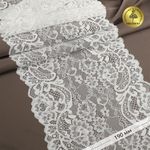Кружево бельевое эластичное 190 мм / 3 м, 6378, цв.004 белый, Kruzhevo