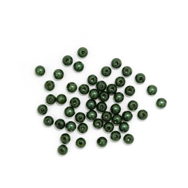 Бусины пластик (жемчуг) ⌀8 мм, В56 зеленый