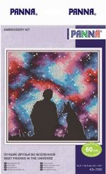 Набор для вышивания нитками Panna, Лучшие Друзья во Вселенной, 14,5х14,5 см