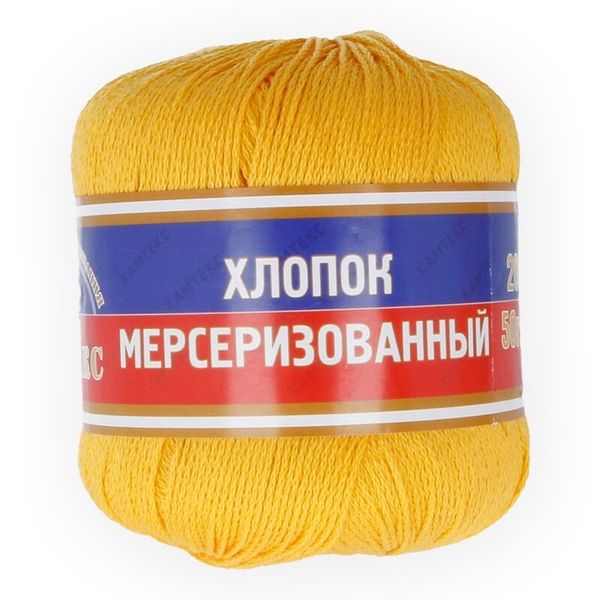 Пряжа Камтекс Хлопок мерсеризованный / уп.10 мот. по 50 г, 200 м, цв.104 желтый
