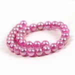 Бусины пластик (перламутр) ⌀8 мм, цв. 093 т.сиреневый, 50 гр. (213 шт), Magic4Hobby