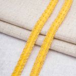 Тесьма отделочная вязаная 10 мм / 10 метров, рис 9254, желтый/золото, С3729г17/1