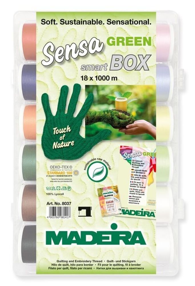 Швейные нитки (набор) Madeira SensaGREEN №40 smart Box 18х1000м, 8037