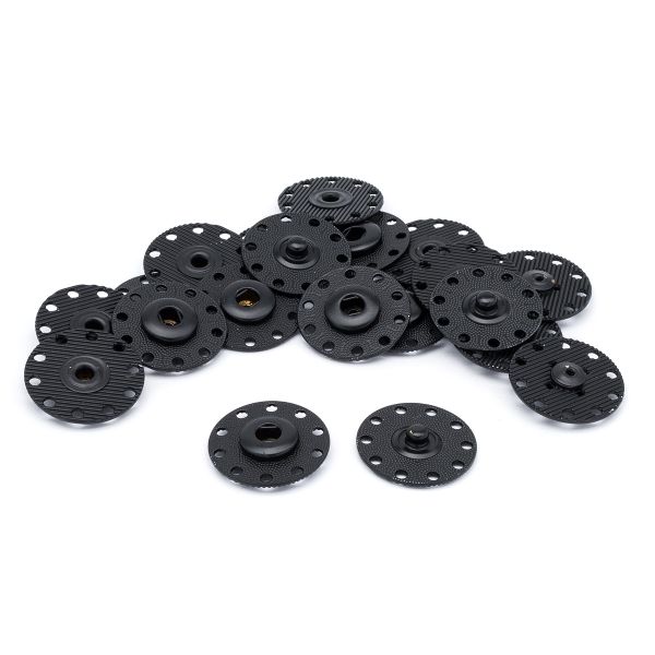 Кнопка пришивная металл ⌀25.0 мм, металл, Black, уп.10 шт