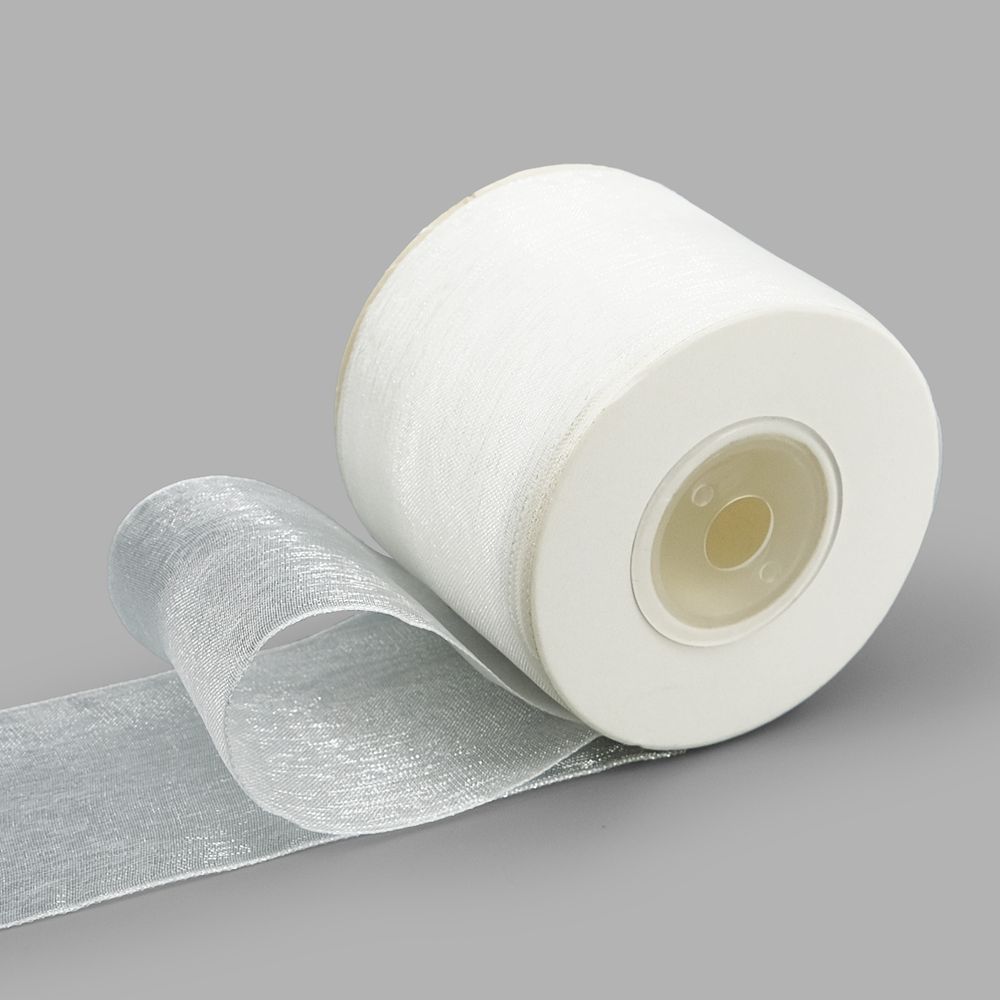 Лента капроновая (органза) 50.0 мм, 22.86 м, 01 белый