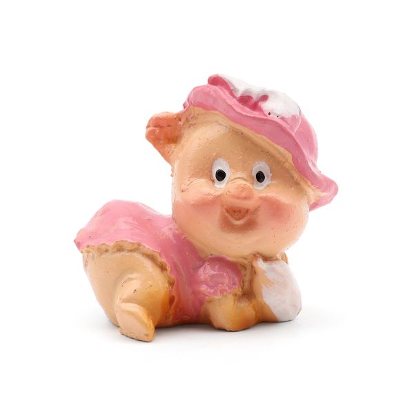 Миниатюра кукольная: Свинка розовая 3,5х2 см, AS15-10