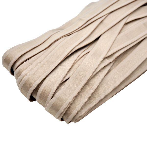 Резинка бельевая (бретелечная) блестящая 18.0 мм / 25 метров, серо-бежевый