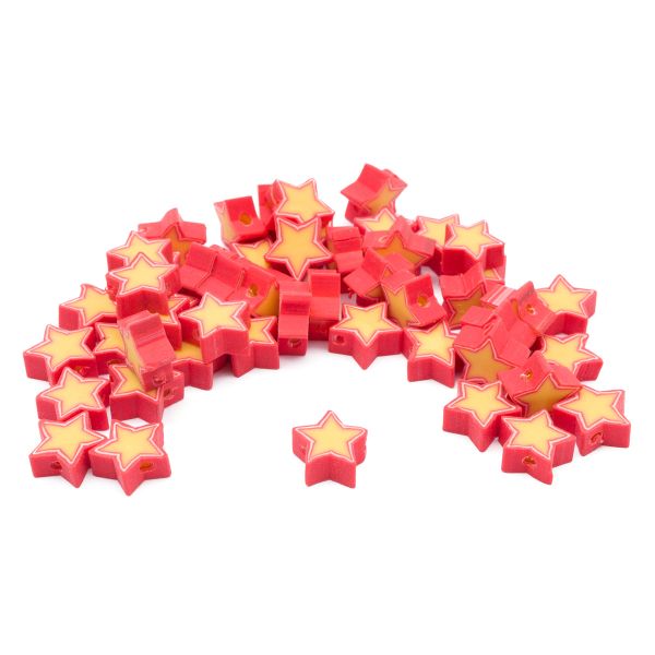 Бусины полимерная глина набор Оранжевые звезды, 50 шт/упак, Astra&Craft, ZZ1430