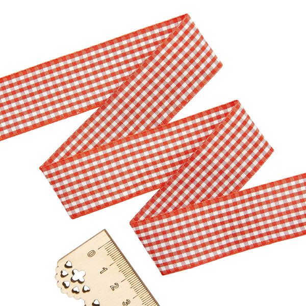 Лента Шотландка, 30.0 мм / 25 м (красный/белый), С3721