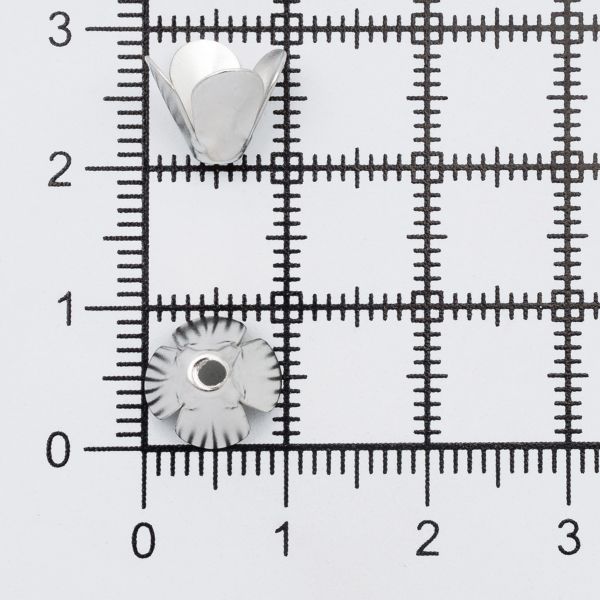 Шапочка для бусин, 10мм 30 шт/упак, Astra&Craft (Никель), 4AR200