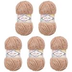 Пряжа Alize (Ализе) Softy Mega / уп.5 мот. по 100 г, 70м, 617 кофе с молоком