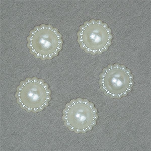 Полужемчужины перламутр в форме Цветка 8 мм цв.43 молочный уп.20г (151шт)