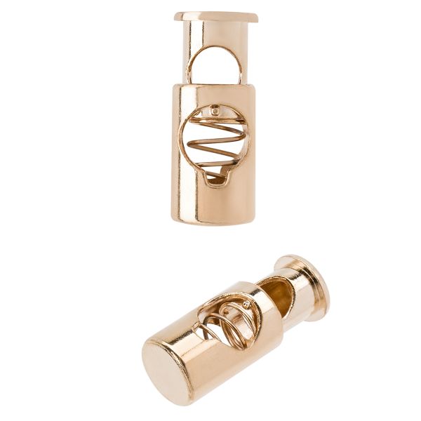 Фиксатор для шнура металл 1 отв., 20х8 мм, (in ⌀5 мм), 25 шт, золотой, MFR18