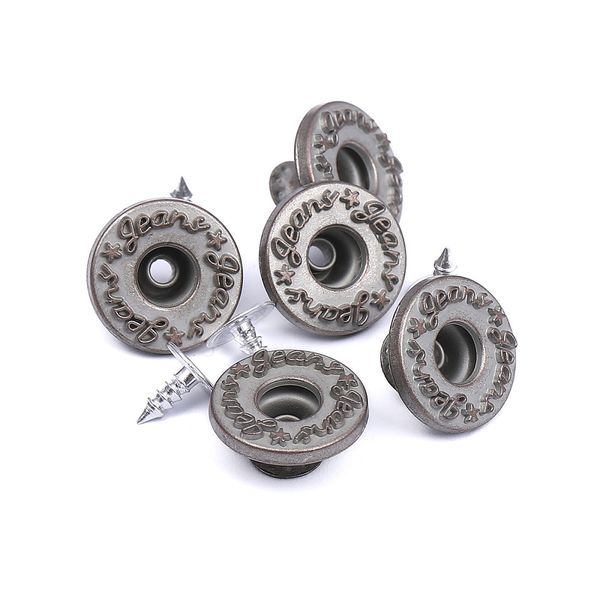 Пуговицы джинсовые ⌀17 мм, фиксированная ножка, сталь, античная медь, 100 шт