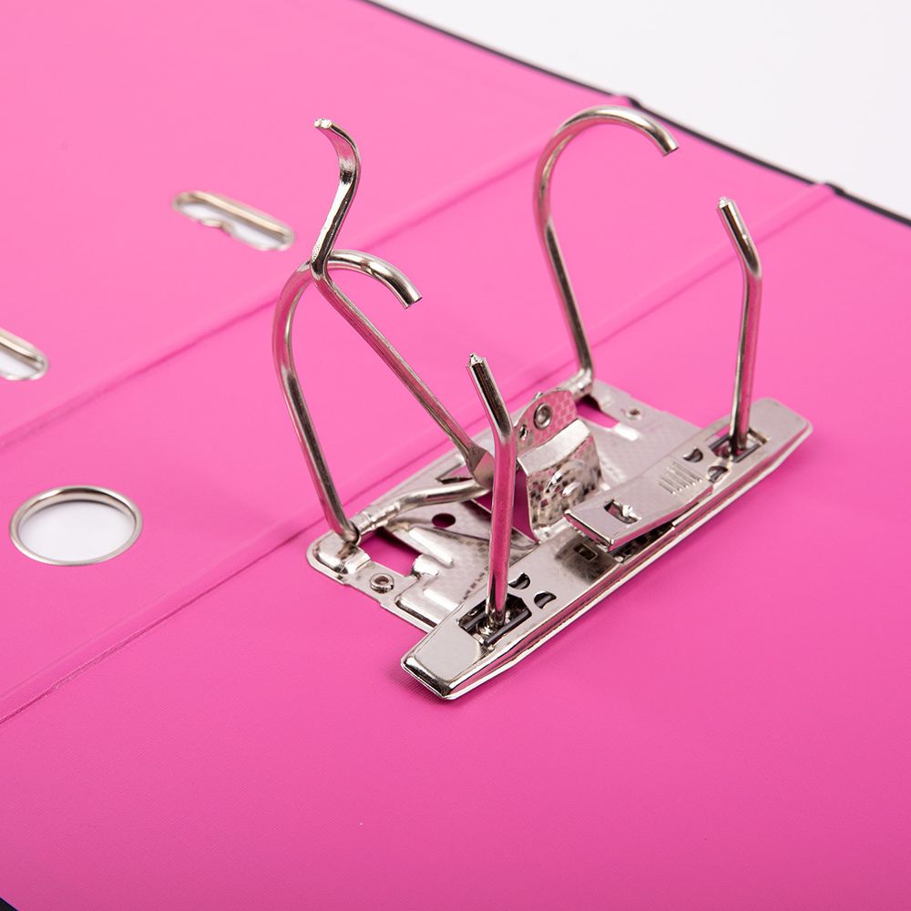 Регистратор PVC, 2-х стороннее покрытие, мет.уг. 75 мм, 10 шт, Trend A4 арочный механ, черный/розовый ЕС100262113, Expert Complete