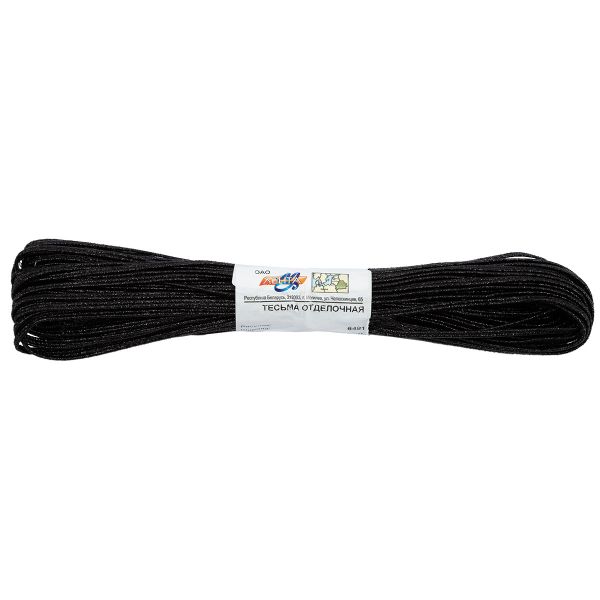 Шнур сутажный ⌀3.5 мм / 20 метров, 912005 черный, Gamma р.6481