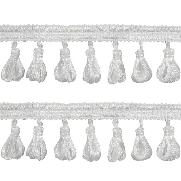 Бахрома отделочная 50.0 мм / 10 метров, с кистями 001 белый