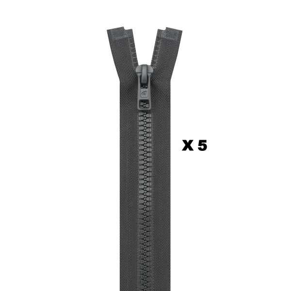 Молния трактор Arta Т6 (6 мм) 1 зам., разъем., 40 см, (2076), A315 графит, НОВЫЙ МАТОВЫЙ ЗАМОК, уп.5 штук