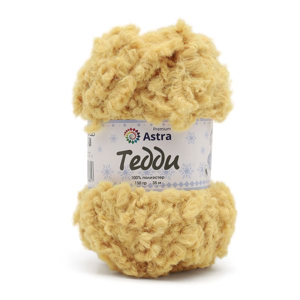 Пряжа Astra Premium (Астра Премиум) Тедди букле / уп.1 мот. по 150 г, 35 м, 05 желтый
