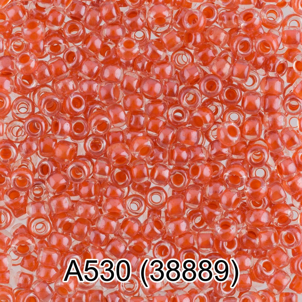Бисер Preciosa круглый 10/0, 2.3 мм, 50 г, 1-й сорт. А530 оранжевый, 38889, круглый 1