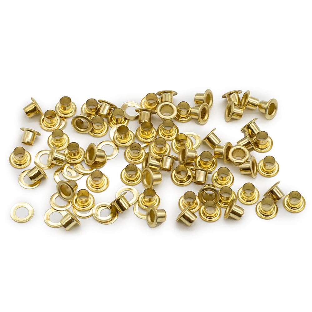 Люверсы металл ⌀_4.4 мм (внутр.), h5.42 мм (внутр.), №2, сталь, New Star, золото, уп.≈5000 шт