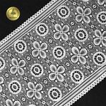 Кружево бельевое эластичное 180 мм / 10 м, цв.белый, Kruzhevo