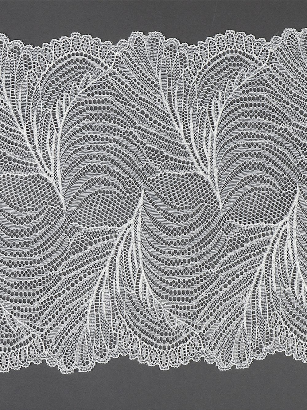 Кружево бельевое эластичное 215 мм / 2.7 м, 3517, цв.004 белый, Kruzhevo