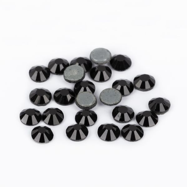 Стразы клеевые стекло 4.7 мм, 5х24 шт, SS20 №03 черный (Jet), Zlatka ZRTG-2024