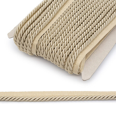 Кант витой 9 мм / 25 метров, вискоза (103/07 серо-бежевый)