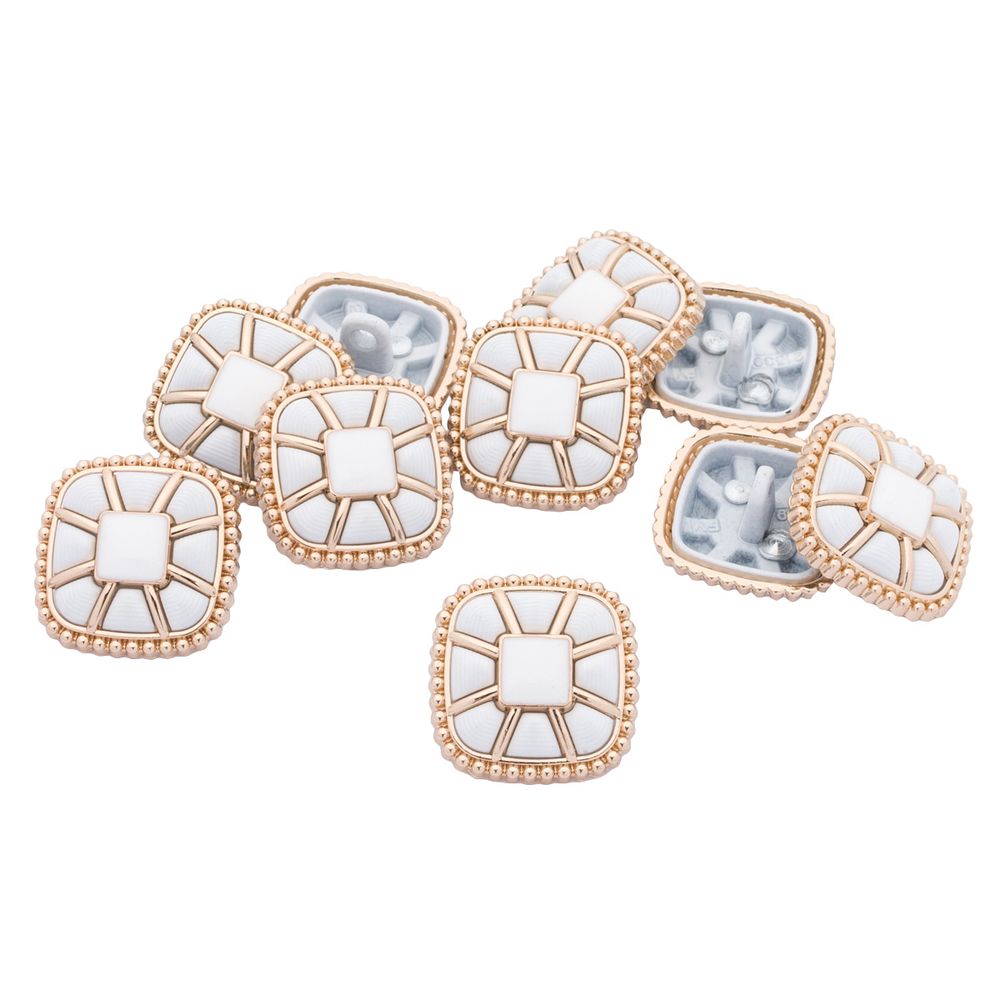 Пуговицы на ножке 28L=18 мм, металл, GD.White (золото-белый), 10 шт, MP07