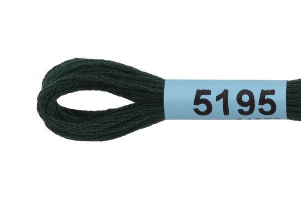 Мулине Gamma 100% хлопок, цв.5195 т.т.зеленый, 24 мотка по 8 метров