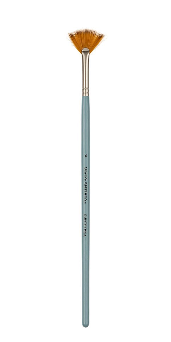 Кисть синтетика №04 веерная, 10 шт, короткая ручка, Vista-Artista 50235-04