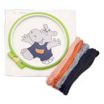 Набор для вышивания нитками Hobby&Pro Kids, Бегемотик 19х19см