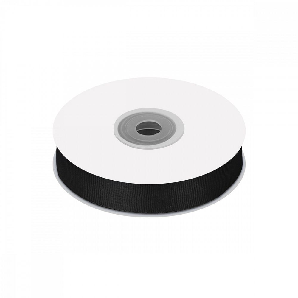 Лента репсовая (в рубчик) 20.0 мм цв. 030 черный уп.22.86м (±1м)