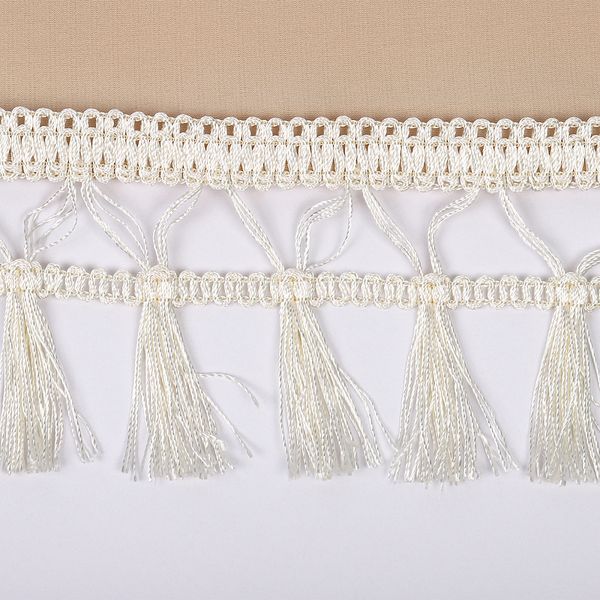 Бахрома отделочная 70.0 мм / 10 метров, 6154-0419, с кисточками, цв.6343 молочный