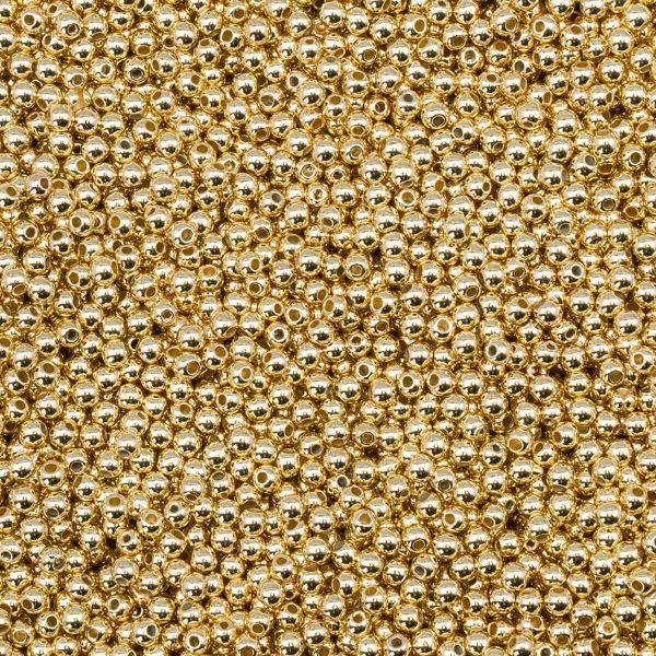 Бусины пластик ⌀4 мм, 500 г, металлизированные, 4# золото, Astra&Craft, 7722537