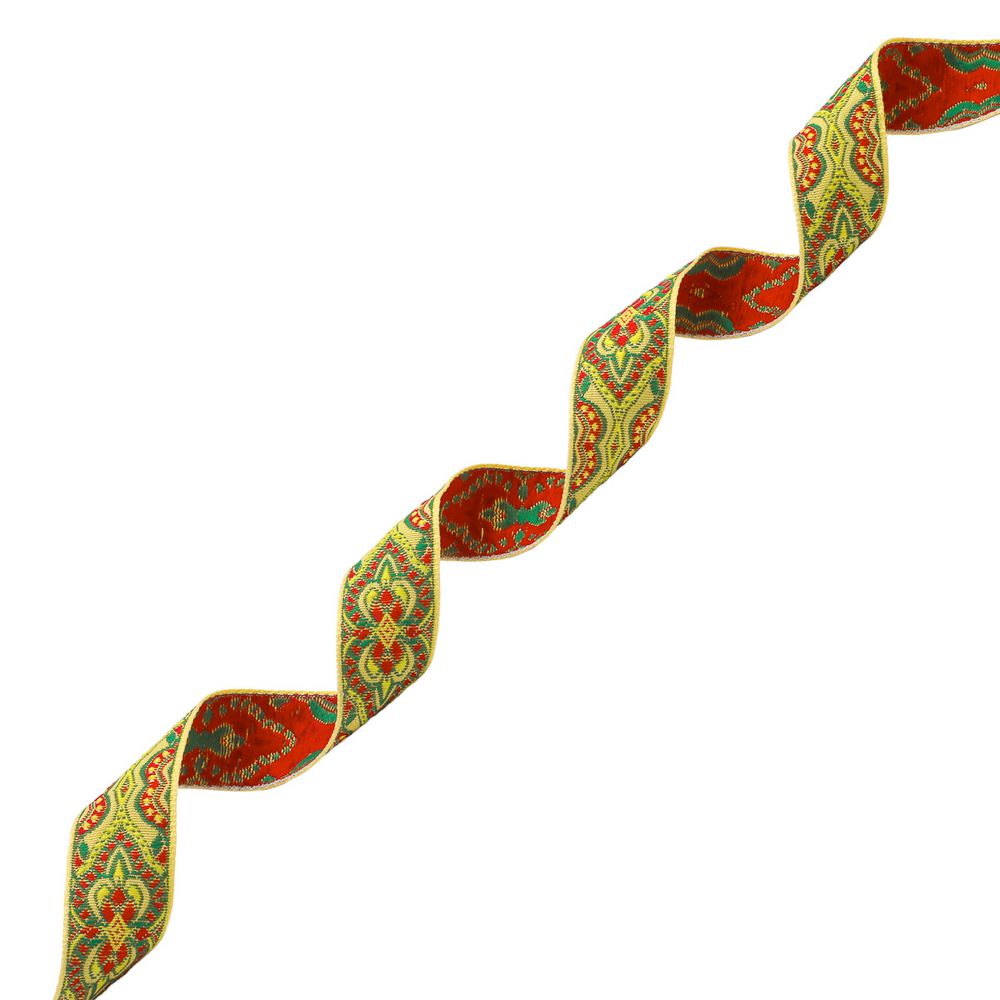 Лента (тесьма) жаккардовая 24.0 мм / 25±1 метров, рис. 9192, желтый, С1852Г17