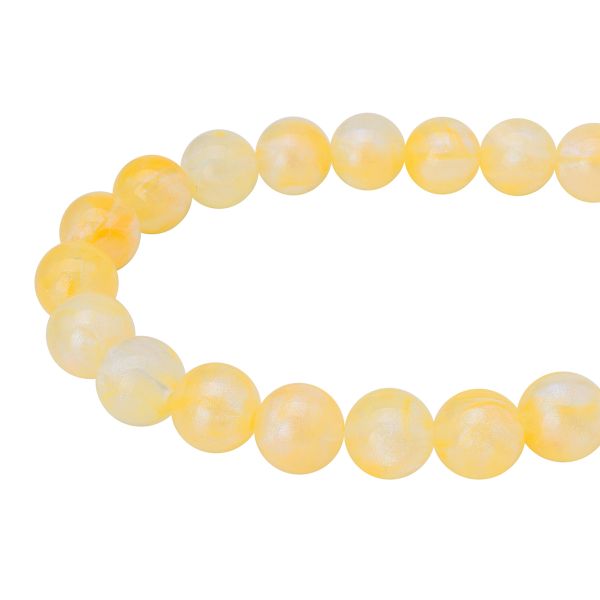 Бусины акрил ⌀12 мм, 500 г, дымка с АВ шиммером, круглые, AD075 желтый, (7748709)2012 , Astra&Craft