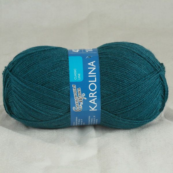 Пряжа Семеновская Karolina / уп.5 мот. по 100 г, 438 м, 0027 мор.волна