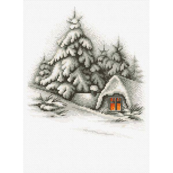 Набор для вышивания нитками Luca-S, Зимний пейзаж 19,5х21,5см