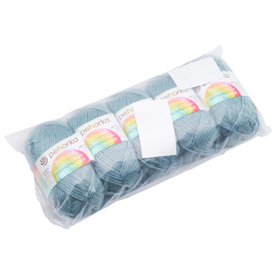 Пряжа Пехорка Школьная / уп.5 мот. по 50 г, 150 м, 1106 дымчатая джинса