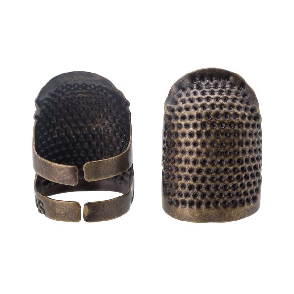 Наперсток регулируемый, размер M, металл, 2 шт