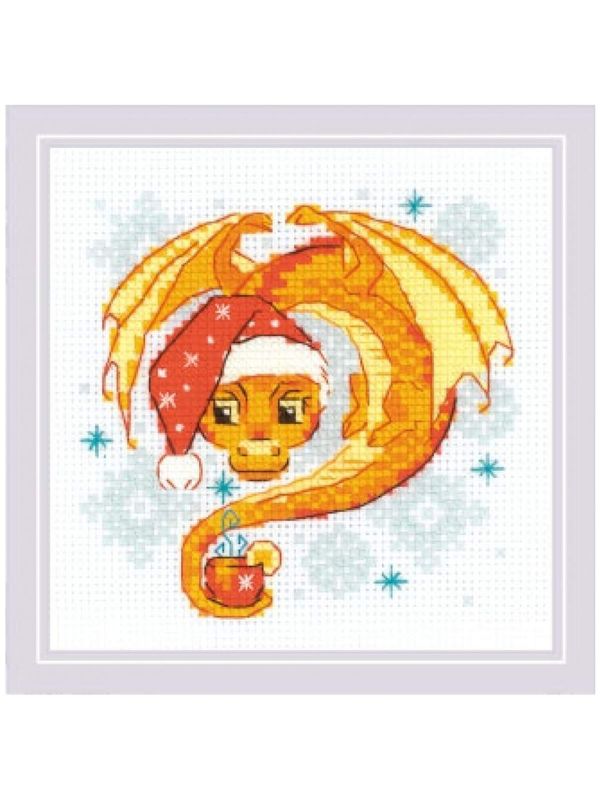 Набор для вышивания нитками Риолис, Чайный дракон, 15х15 см