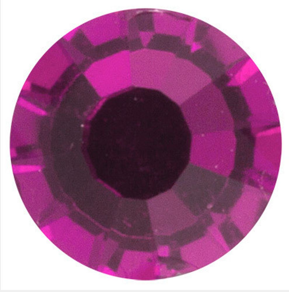 Стразы клеевые стекло 3.1 мм, 72 шт, SS12/72 фуксия (Fuchsia), Zlatka SS12/72