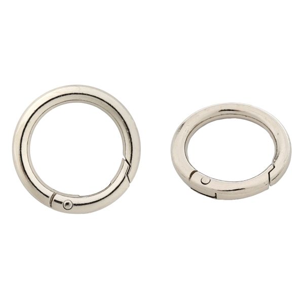 Карабин металл кольцо 25.0 мм (35х35 мм), никель, 10 шт