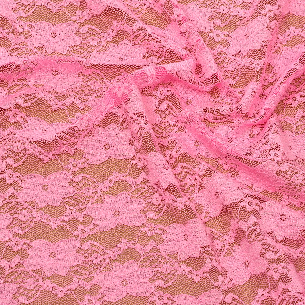 Ткань кружевная стрейч диз.M903 шир.150 см, 100 г/м², цв.135 розовый уп.22,86м