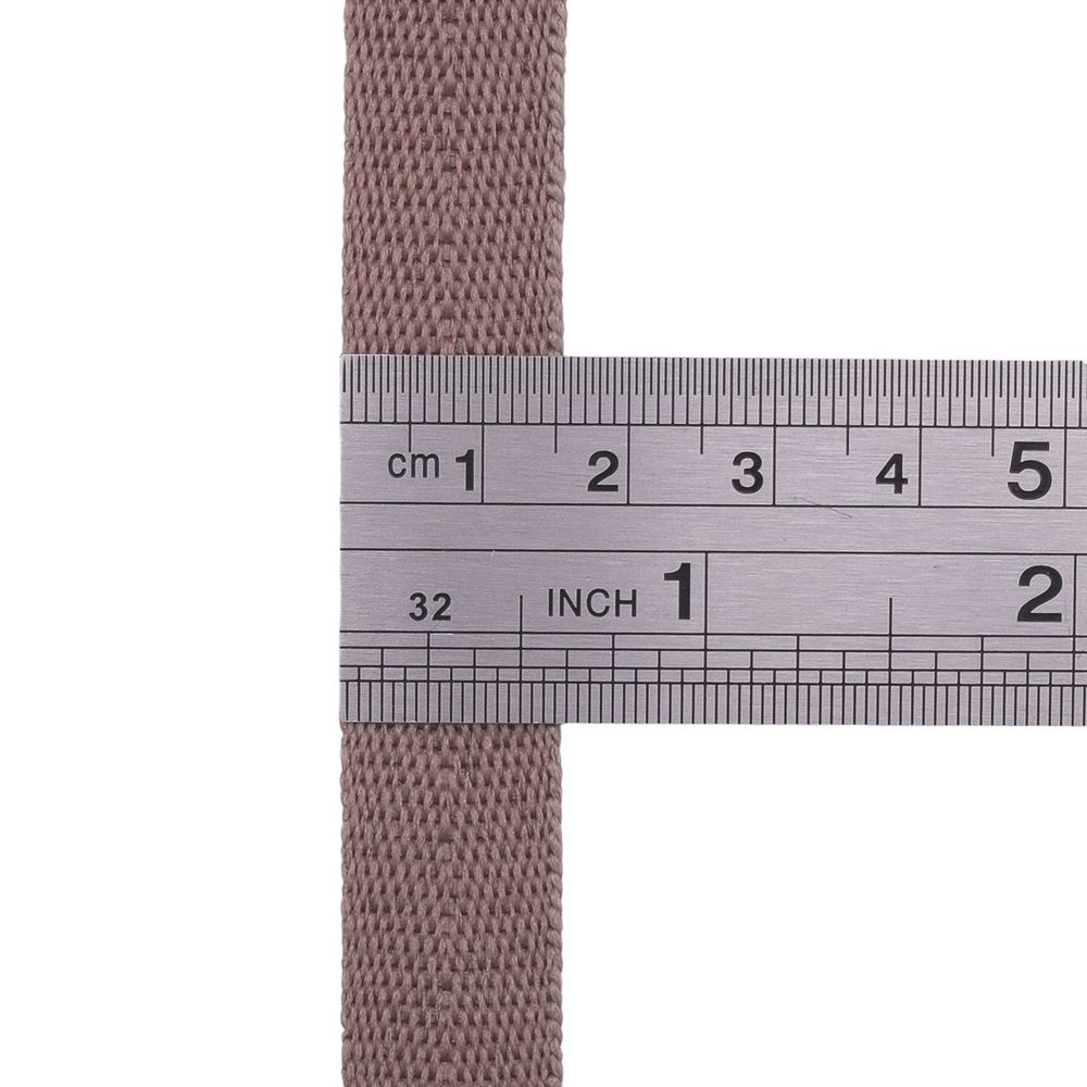 Тесьма (лента) киперная 15 мм / 50 метров, 3 г/м, 100% полиэфир, 09 кофе