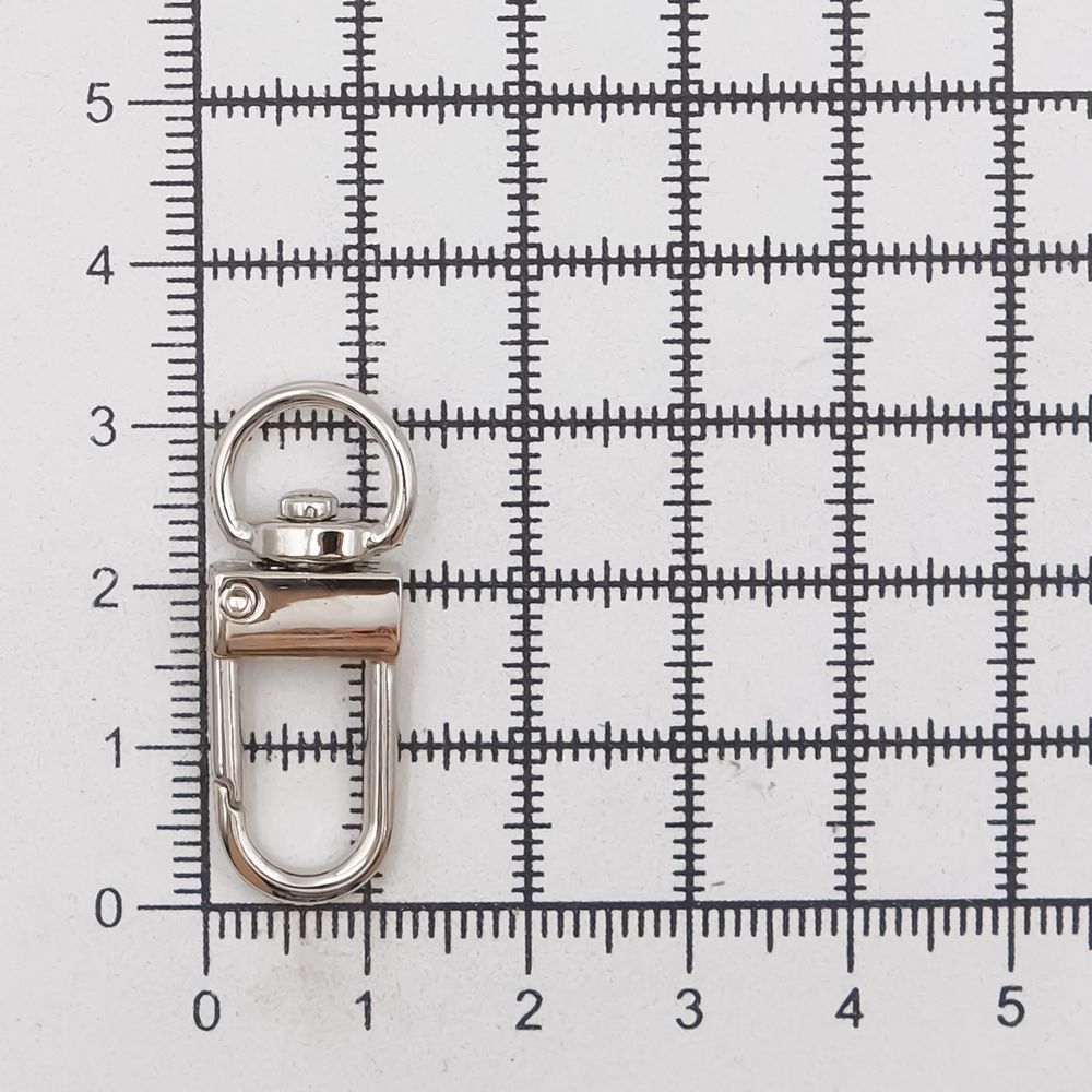 Карабин металл 10.0 мм (34х12 мм), никель, ГД15089, 10 шт